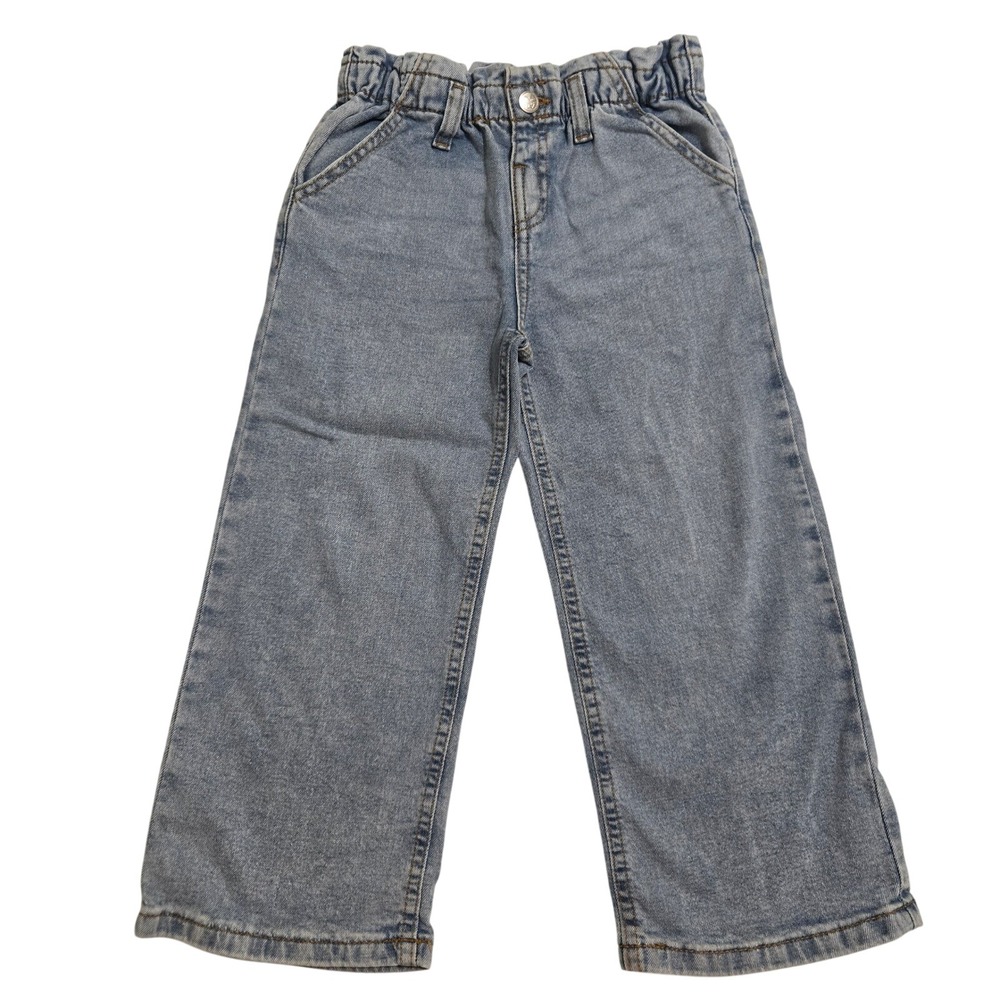 Matalan Kids‎ Light Wash Wide Leg Denim Jeans Elastic Waist 5-6 Years